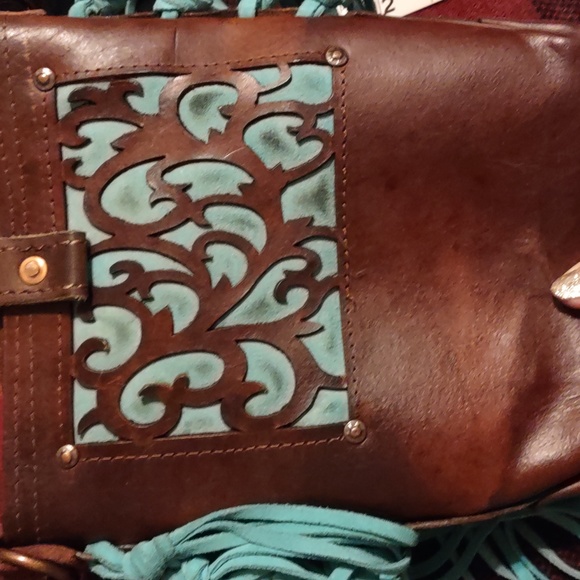 Custom made cow leather fringe bag. - Picture 14 of 16